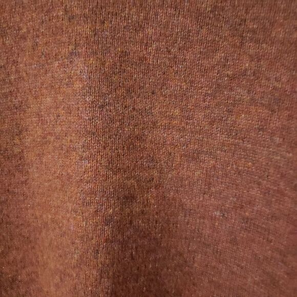 Black Brown 1826 Medium Long Sleeve Brown Rust Lambswool V-Neck Sweater Patches - Picture 3 of 9